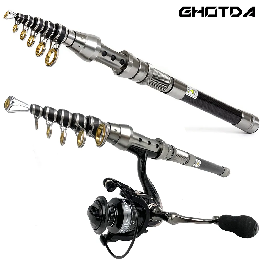 Save Big on Bulk Telescopic Spinning Rod And Reel Combo Fishing Rod And  Reel Combo Telescopic Fishing Rod Spinning Reel Metal  Spool