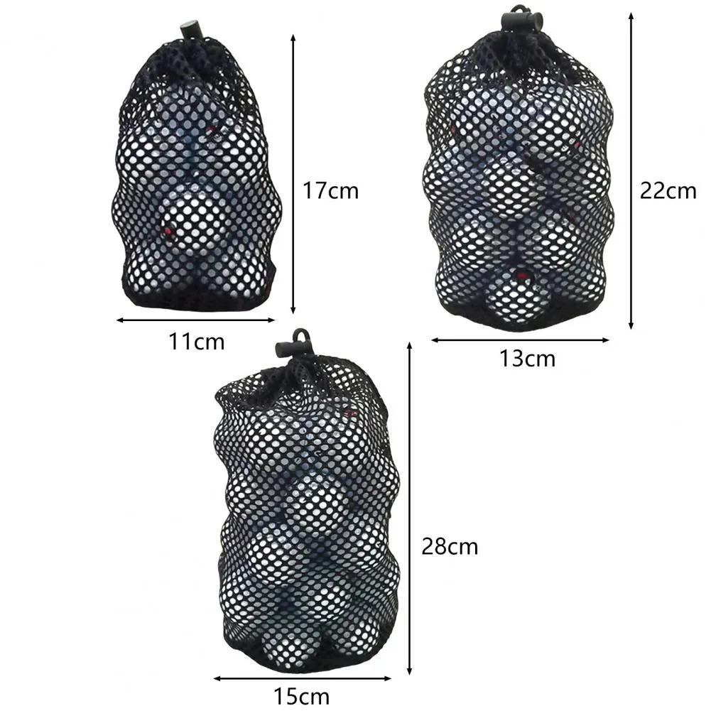 Golf örgü çantası büyük kapasiteli aşınmaya dayanıklı siyah örgü çanta golf topları (toplar dahil değildir) golf sahası için taşıyan golf topları