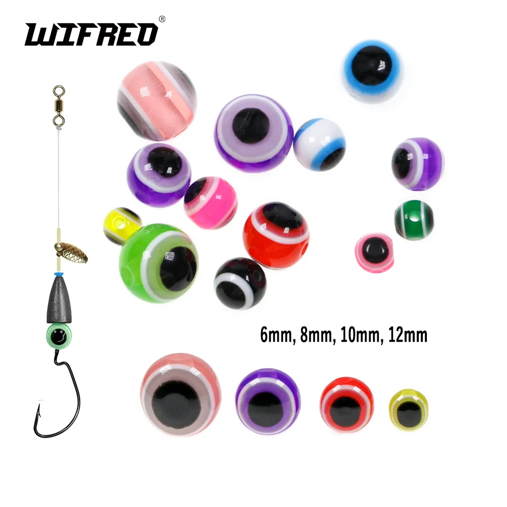 Wifreo 30/120pcs Fish Eye Fishing Beads Carolina Taxes Rigs Fishing Lures Fly Tying Material DIY Bass Tackle Soft Fishing Lure