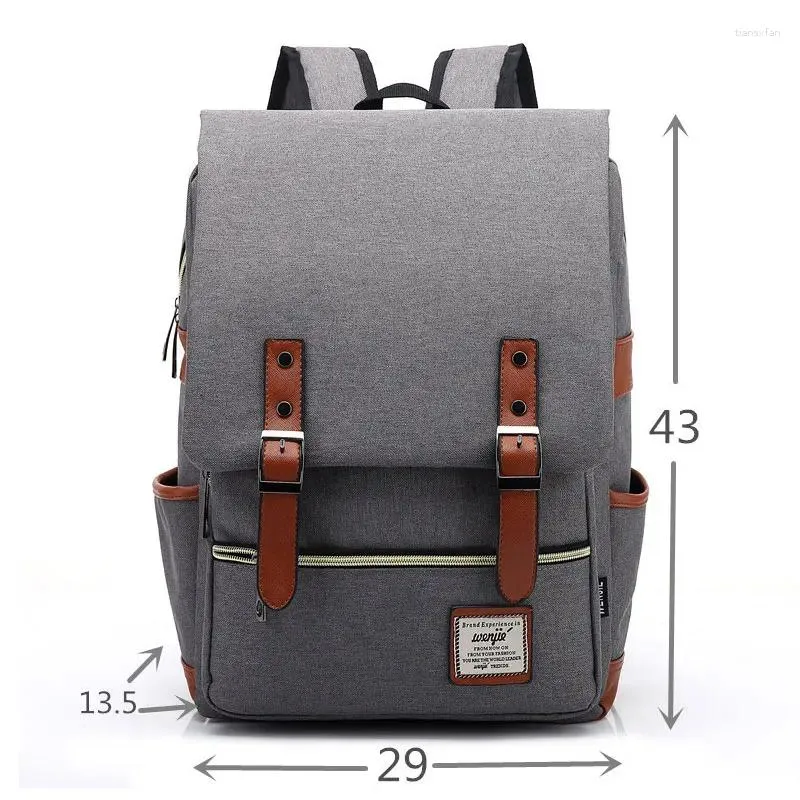 Zaino 2024 vintage da 16 pollici per laptop sacchetti di tela da uomo per viaggi per viaggi per il tempo libero Scuola di borsa casual per adolescente