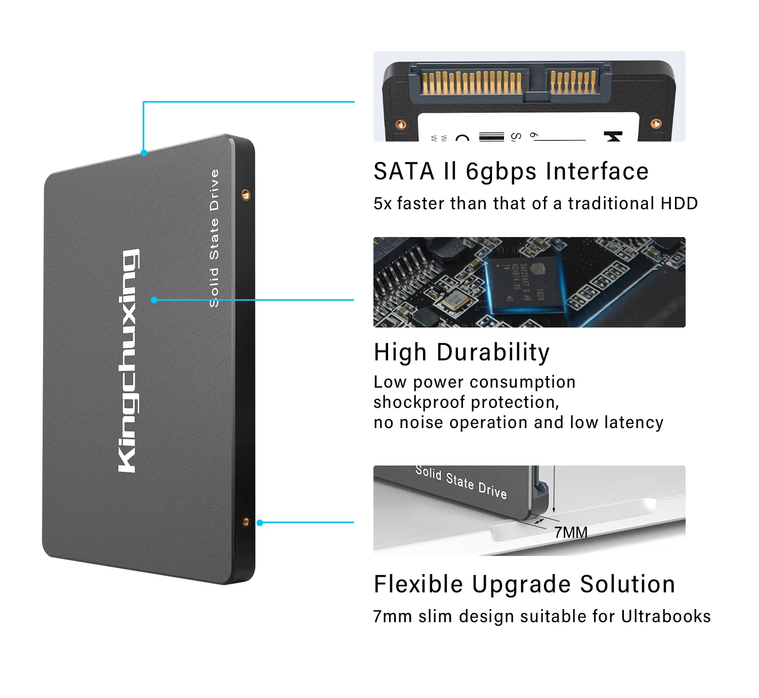 2.5 Ssd KingFast XUM Series 128GB/256GB/512GB/1TB SATA III 2.5