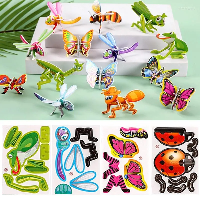 Favor de festas 20pcs/bolsa 3d Animais Puzzle Puzzle Brinquedos educacionais para crianças Guest de brinde para presente Recompensas de Goodie