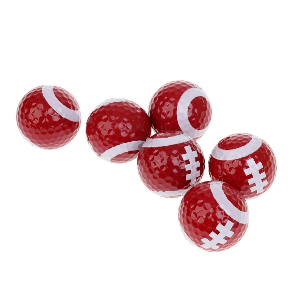 6 Pieces Pattern Novelty Golf Balls Practice Basketball Football Baseball Pattern