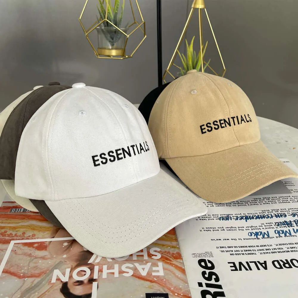 Yeni Fog Essentials Çift Çizgi Duckbill High Street Yumuşak Top Beyzbol Kapağı Erkek ve Kadın Hip-Hop Şapka Trendi