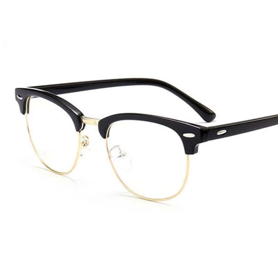2020 Classic Rivet Half Frames Eyeglasses Vintage Retro Optica Eye Glasses Frame Män Kvinnor Rensa skådespelet Rame Eyewear DE6312402