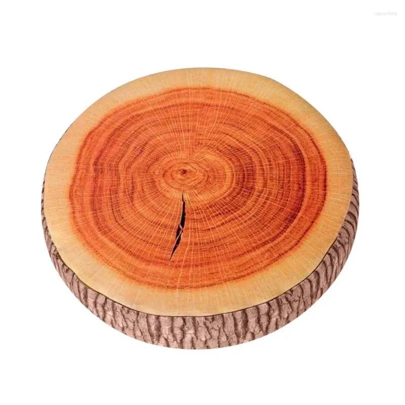 Kudde 3D Creative Simulation Wood Stump Round Chair Seat Soffa Home Decor 40cm