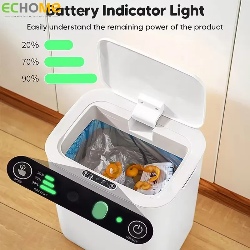 エコーム18Lスマートセンサーゴミは、カバーキッチントイレのバスルームの廃棄物を備えた大量のUVライト防水ガベージビン