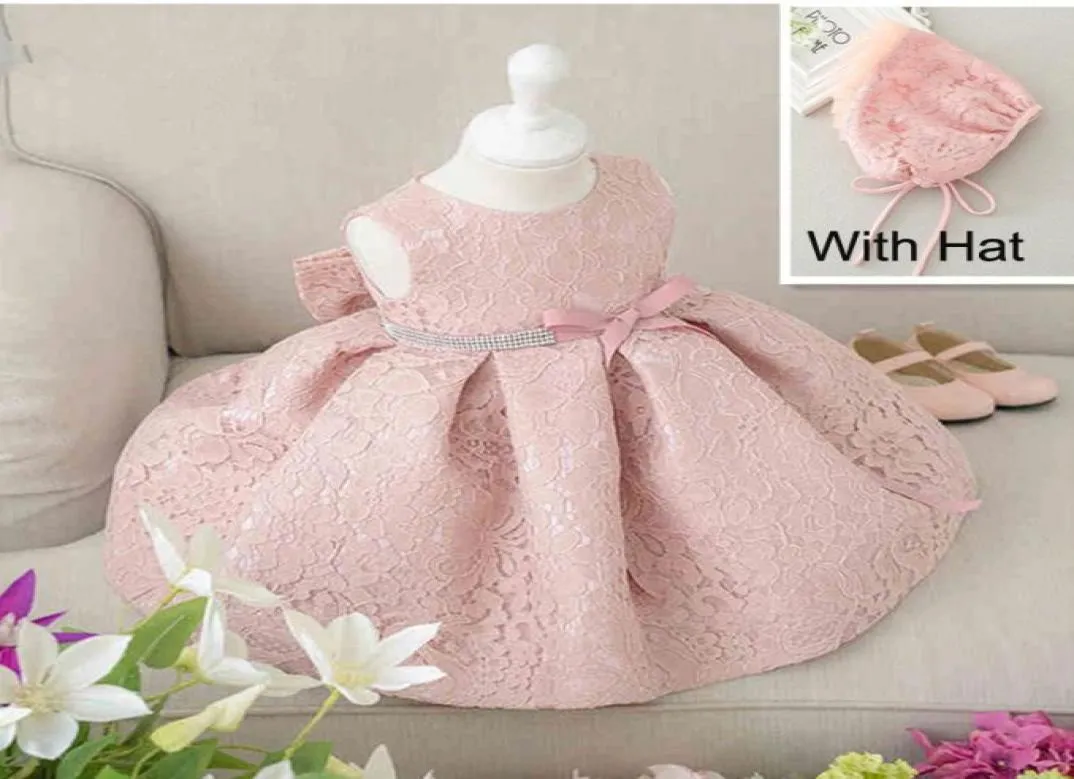 Newest Infant Baby Girl Birthday Party Dresses Baptism Christening Easter Gown Toddler Princess Lace Flower Dress for 02 Years7893614