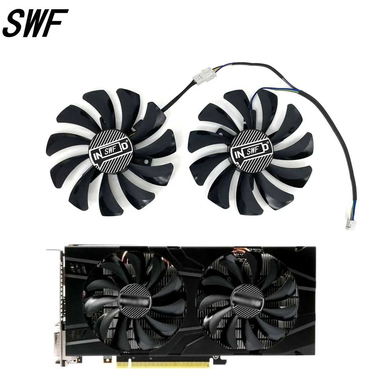 Новые 2PCS / LOT 85 мм P106 GTX 1060 Cooler Fean DC 12V 4PIN Вентилятор для вентилятора для Inno3d GeForce GTX 1060 3GB x2 / GTX 1060 6 ГБ x2