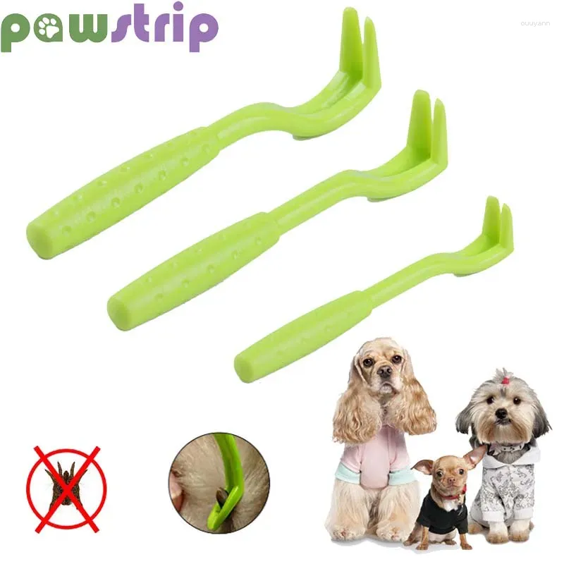 Appareils pour chiens 3pcs / Set Pet Flea Remover Tick Portable Scratch Hook Extracteur en plastique