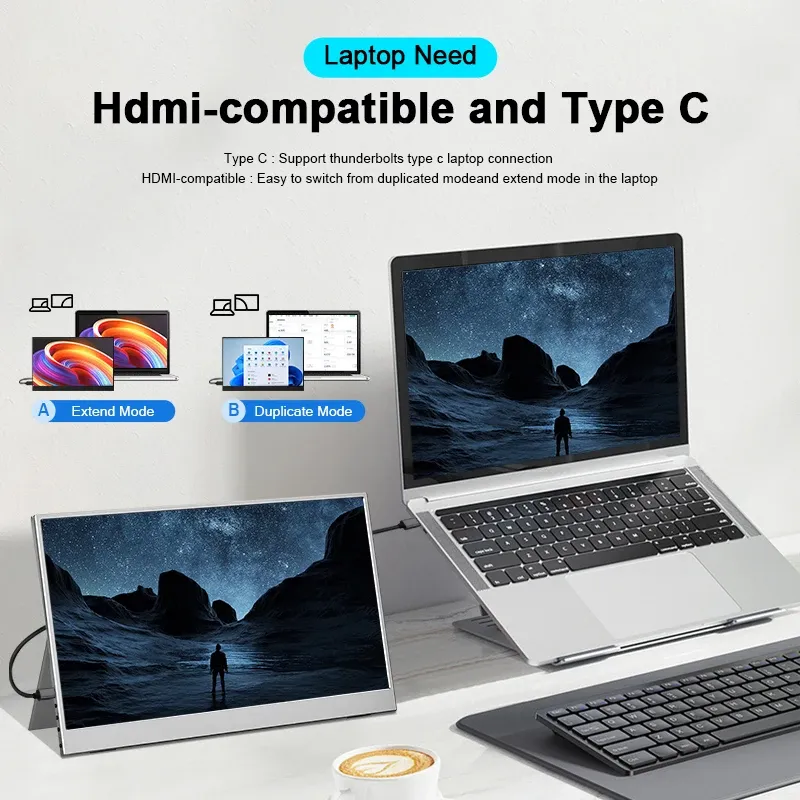 6 Inch Portable Monitor FHD IPS Touchscreen USB C Travel Display For ...