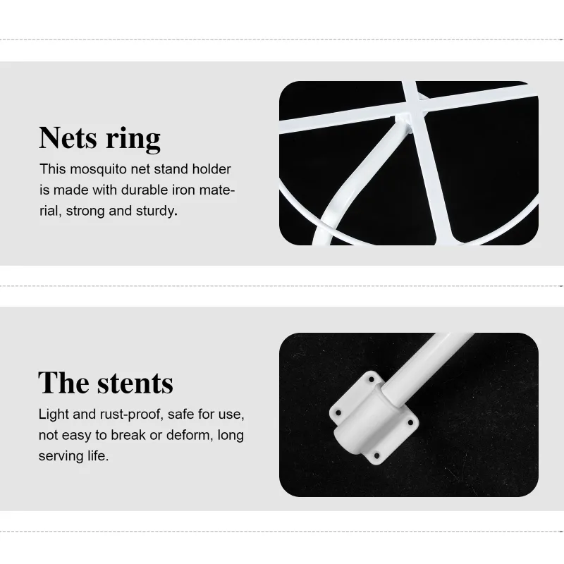 Mosquito Net Stand Holder Set - Adjustable Clip On Crib Canopy Holder Rack, Mosquito Net Accessories, Sturdy And Adjustable Design For Securing