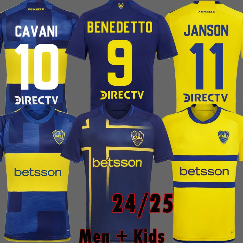 2024 Boca Juniors Soccer Courseys 3rd Kids Kit Varela Zeleballos Villa Full Kit 23 24 25 Cabj Camisa de Futebol Footbool Shirt Home Away White Yellow Maradona Roman