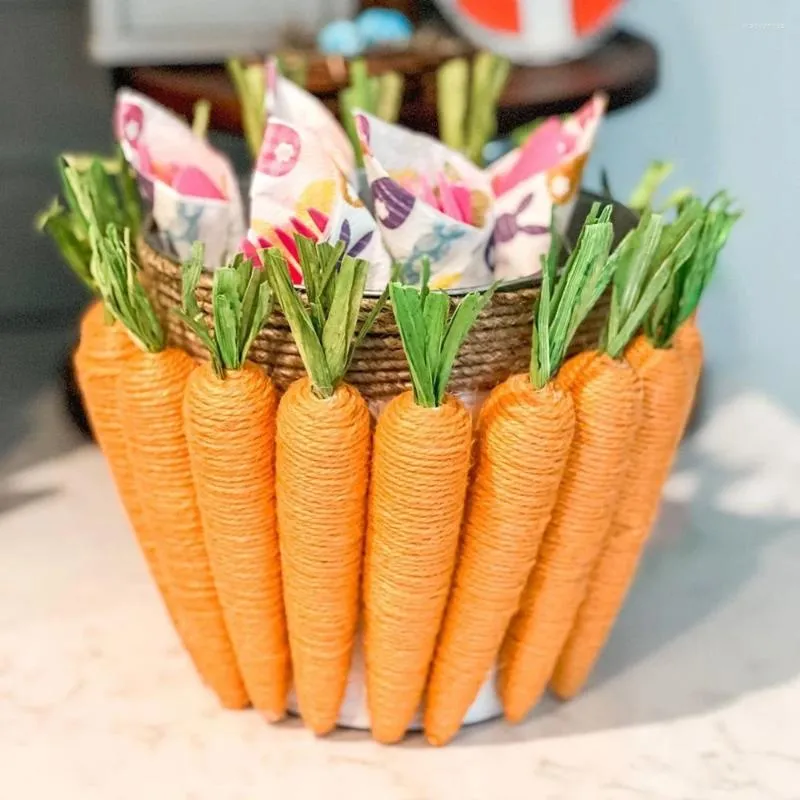Décoration de fête 2pcs corde en papier carottes ornement fausse carotte de Pâques pour 2024 décorations de maison heureuses