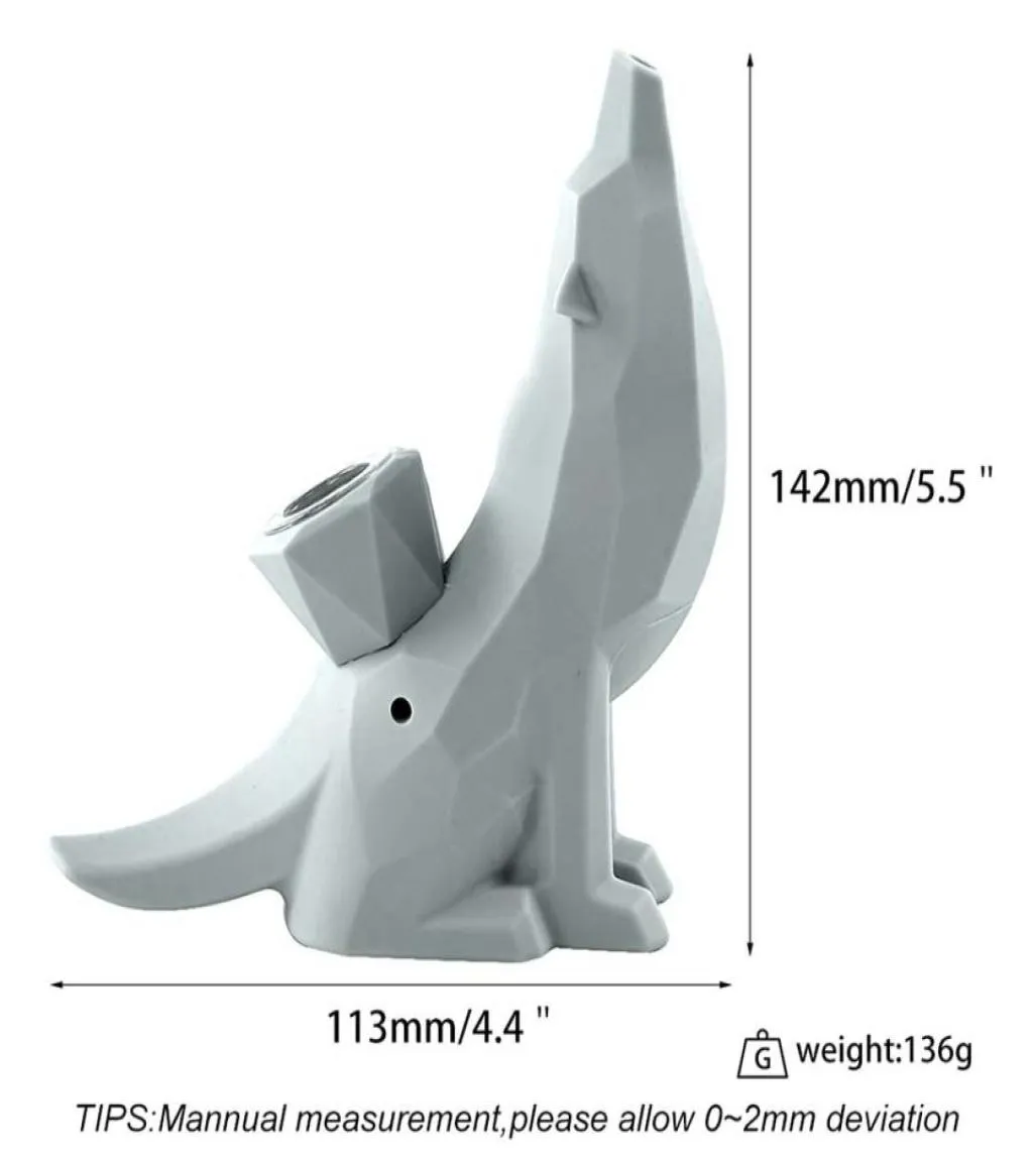 Pipa de silicona tubería de mano de lobo en forma de lobo plataforma de aceite dab mazas de mezcla de colores de mezcla de colores para hierbas secas9475326