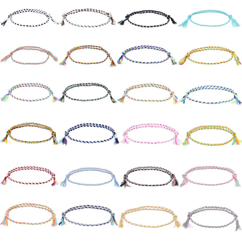 braccialetti di corda tessuta fatta la formazione donne nodi tassel thread colorato corda regolabile all'ingrosso