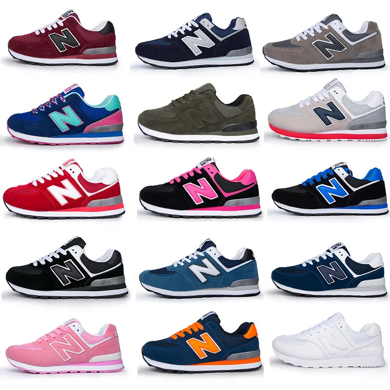 Män kvinnor New Balanc 574 Casual Sports NB574 Skor Running Shoes Breattable Mesh Low Cut Lace-Up Leisure Sneakers Outdoor Unisex Zapatos Trainers Storlek 36-44