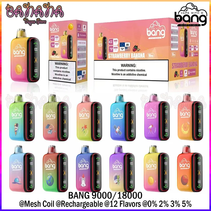 BANG ORIGINALE VAPE MONOSTRADATA 9000 18000 BUFI DUPAI MODALITÀ CON VISUALIZZAZIONE ANIMAZIONE SIGHT BOIL KIT GIOTTI EGIURE RICAGLIO