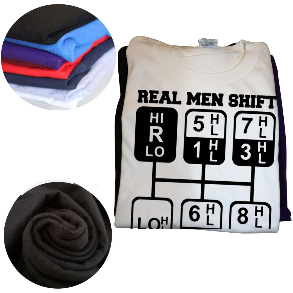 Nouveauté Real Men Shift 18 vitesses drôles T-shirts T-shirts Graphic Streetwear Cadeaux d'anniversaire à manches courtes T-shirt Summer Style