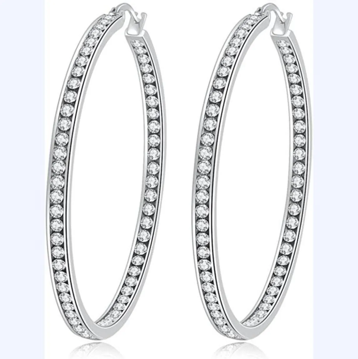 Arete de acero inoxidable de cristal Huggie para mujeres Hipoalergénicas Joyas Oídos sensibles grandes Pendientes grandes Hoops Jewelryhoop1341345