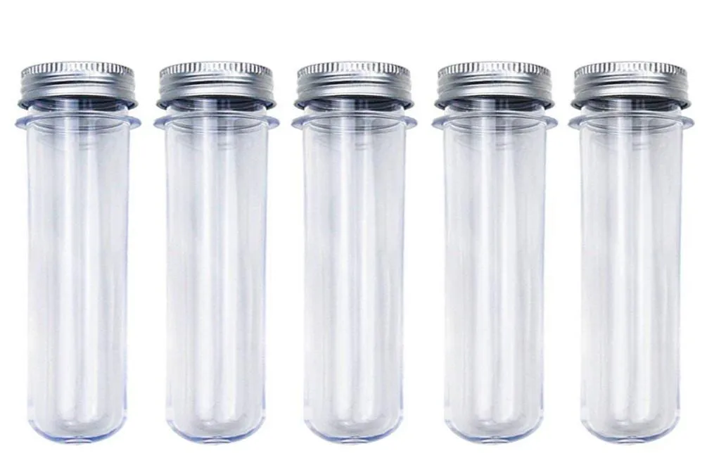 25pcs 30ml Excelentes tubos de teste de plástico transparentes com garrafas de tampa de alumínio Equipamentos de laboratório de suprimentos escolares 25x110mm6659171