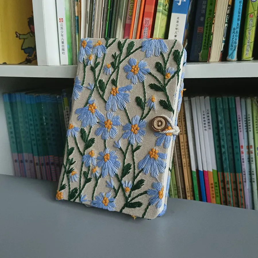 A5 A6 Floral Print Notebook with brozy Hardcover 98 Sheets Creative Portable Journal for School, Student, Office