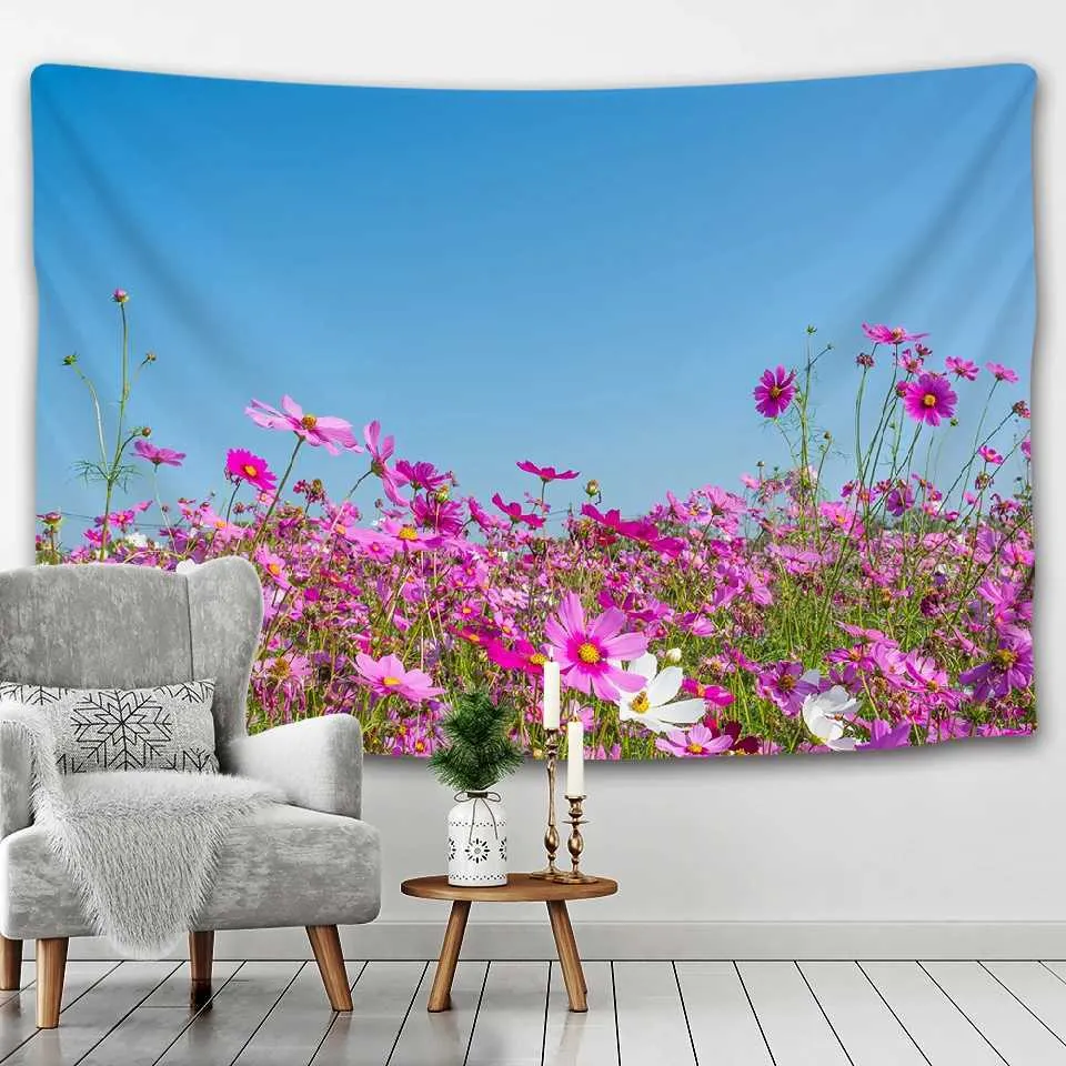 Lavender flower tapestry printing decoration Tapestries Mandala wall hanging beach mat background R0411 1