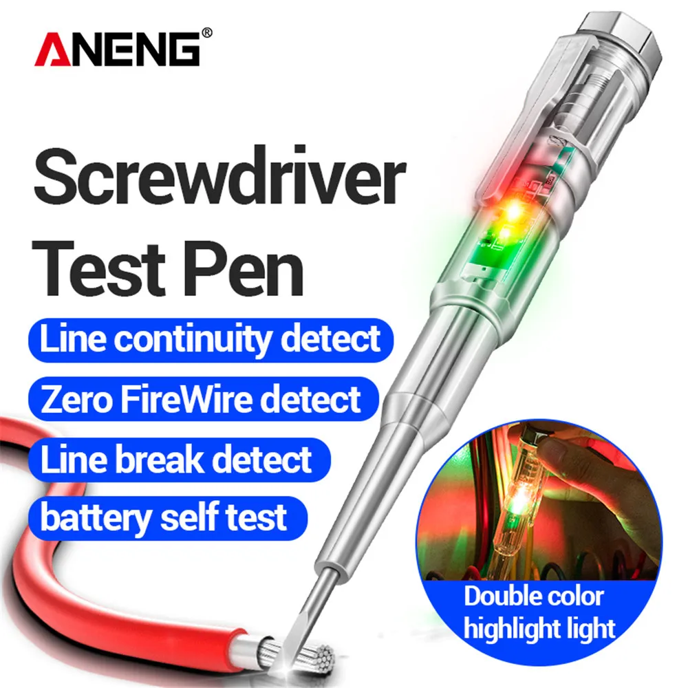 ANENG B13 اختبار كاشف الجهد قلم 24-250 فولت مسبار البراغي الكهربائي مع مستشعر ضوء مؤشر صفر الأسلاك الحية اختبار الرقمي