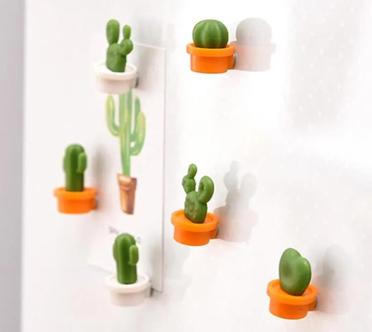 6pcsset decorazione per la casa magneti frigorifero carino cactus succulento plant bottoni di frigorifero frigorifero adesivo4132469