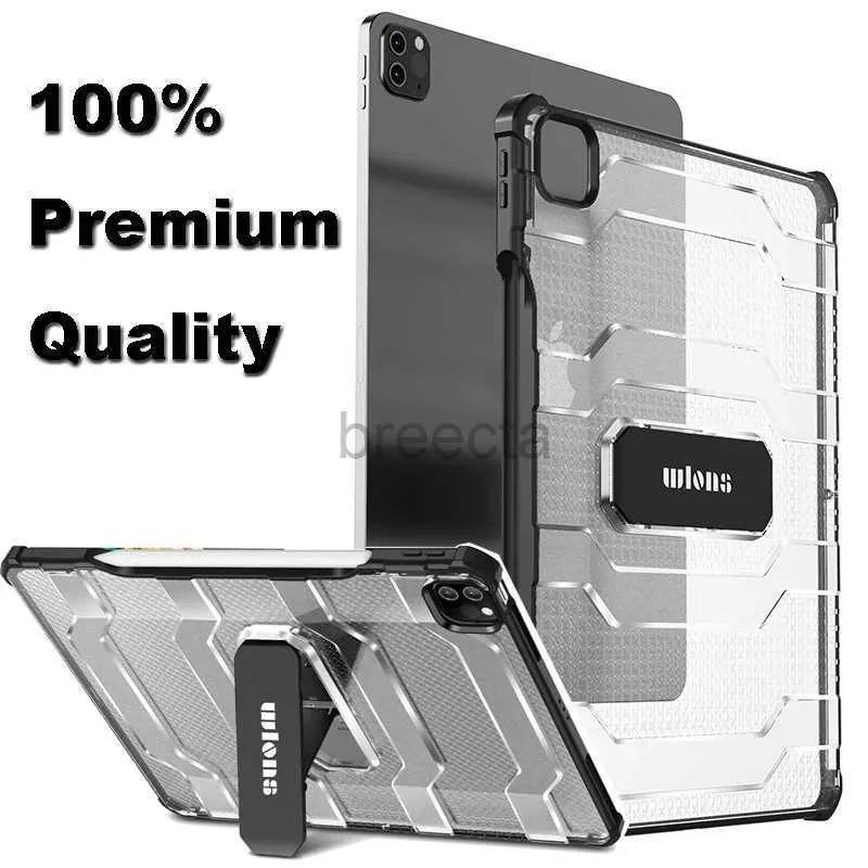 Tablet PC -fall Väskor Militärchock Proof Rugged Kickstand Cover för iPad Mini 6 8/9th Gen Pro 10.5 11 12.9 2021 Clear Case for iPad 10: e 2022 Air4/5 240411