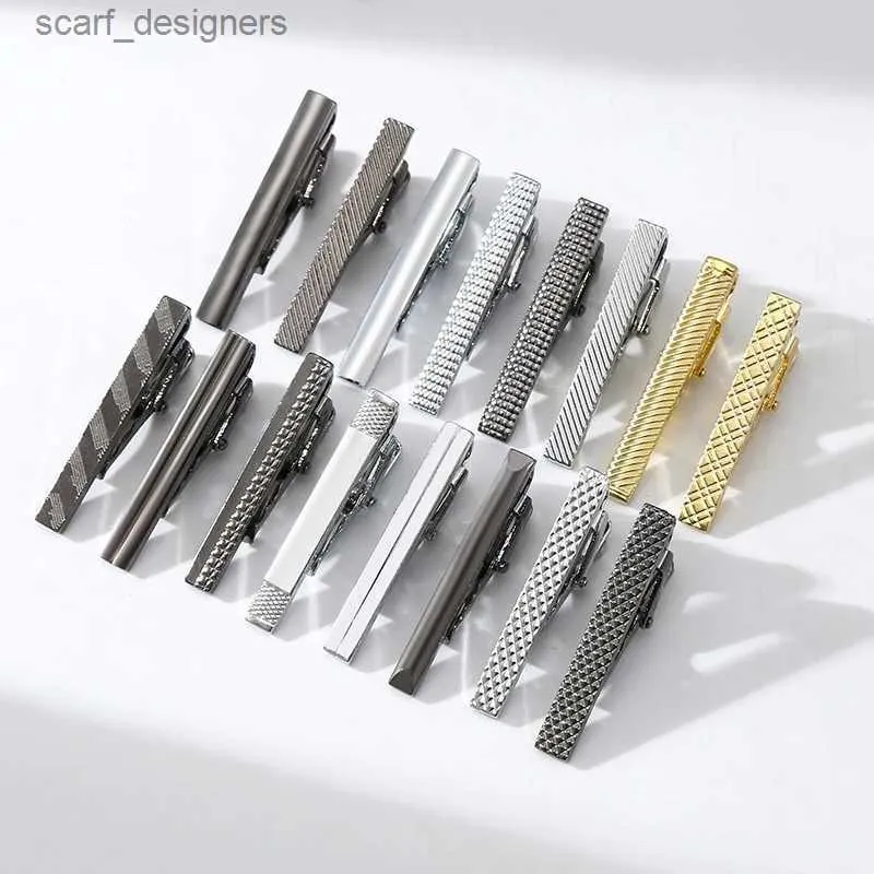 Tie Clips New metal silver tie clip mens wedding neckline tie clip mens tie clip mens tie clip mens tie clip Y240411