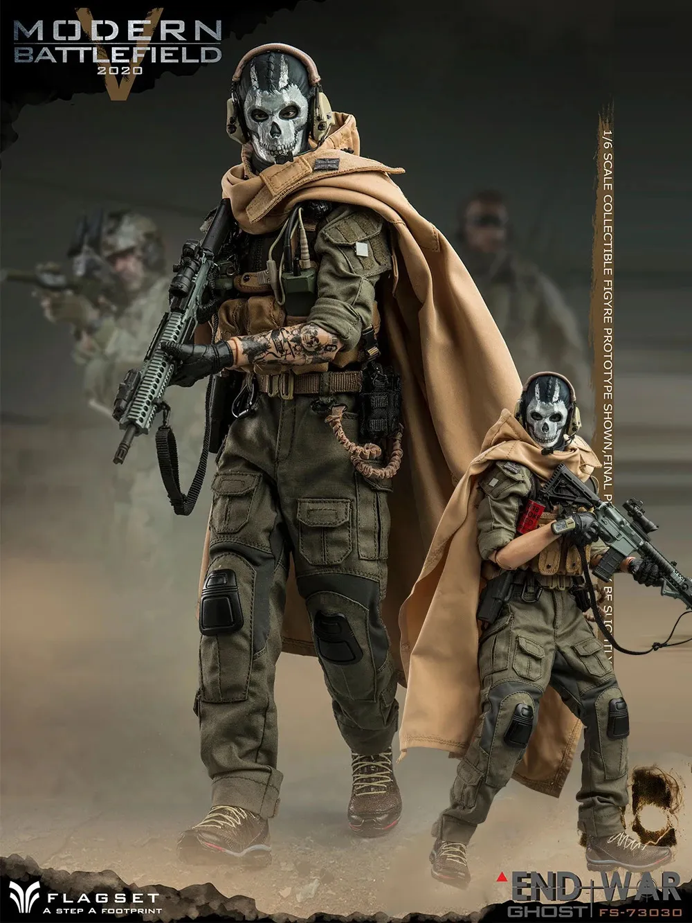 Viikondo 1/6 Flagset FS 73030 Ghost Action Figure Modern Battlefield Death End War Cod Military Army Men Model 12in Toy Soldier 240326