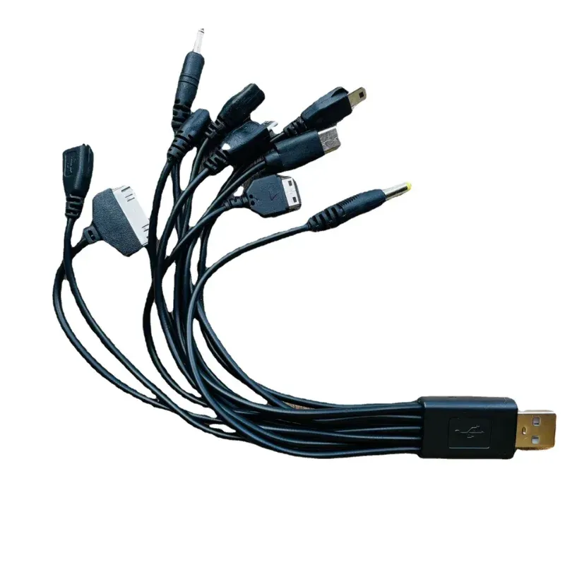 Nya 1st 10 i 1 Micro USB Multi Charger USB -kablar för mobiltelefonsladd för LG KG90 Samsung Sony -telefon