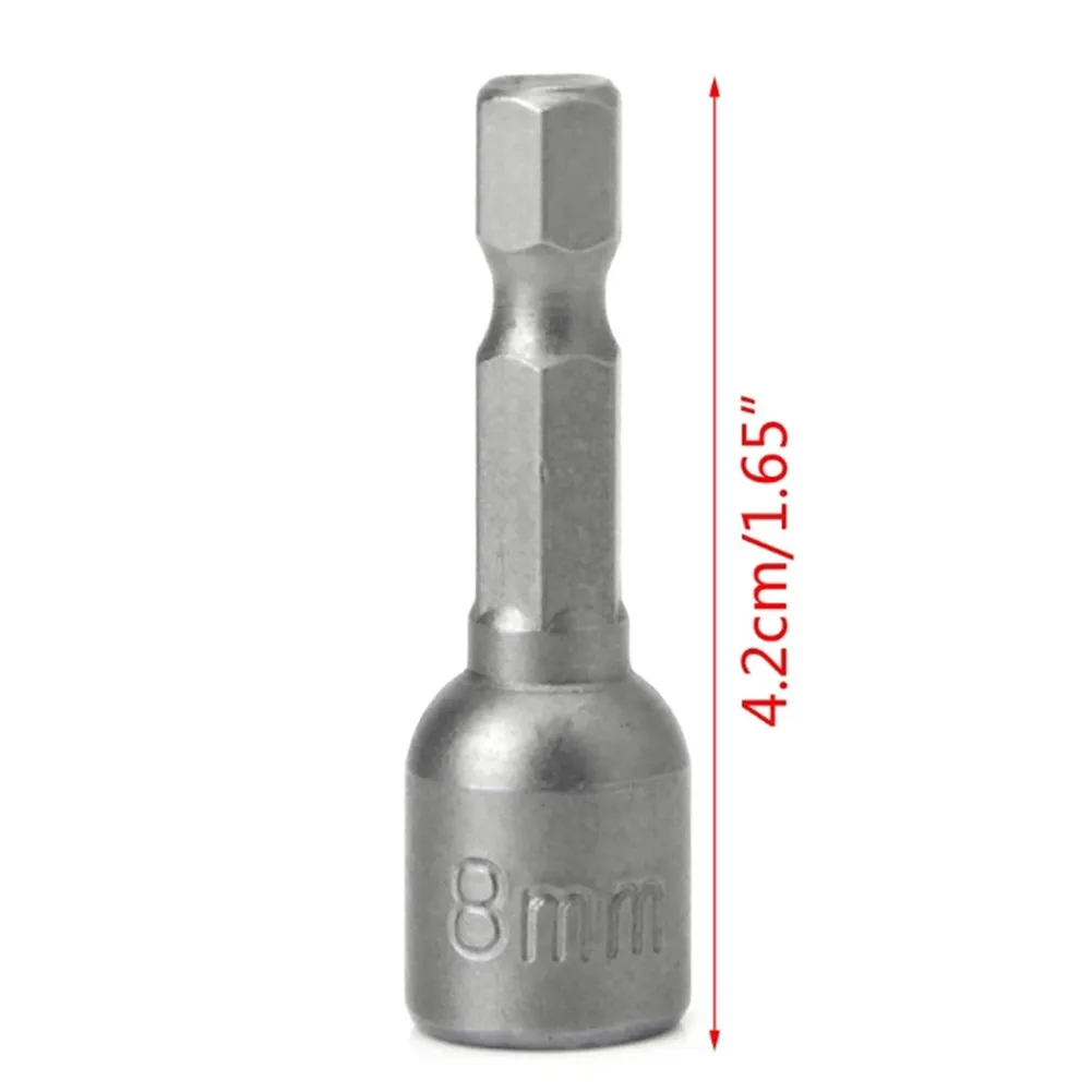 8mm Magnetic Nut Driver Socket Adapter 1/4 Hex Shank Drill Bit 42mm ...