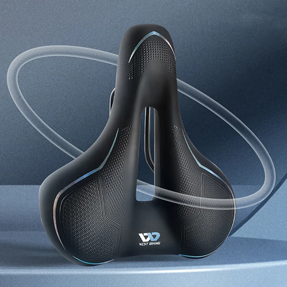 Удобное утолщение MTB Road Bike Saddle Водонепроницаемое велосипедное сиденье без скольжения поглощающим воздухопроницаемым эргономичным подушкой мягкого сиденья