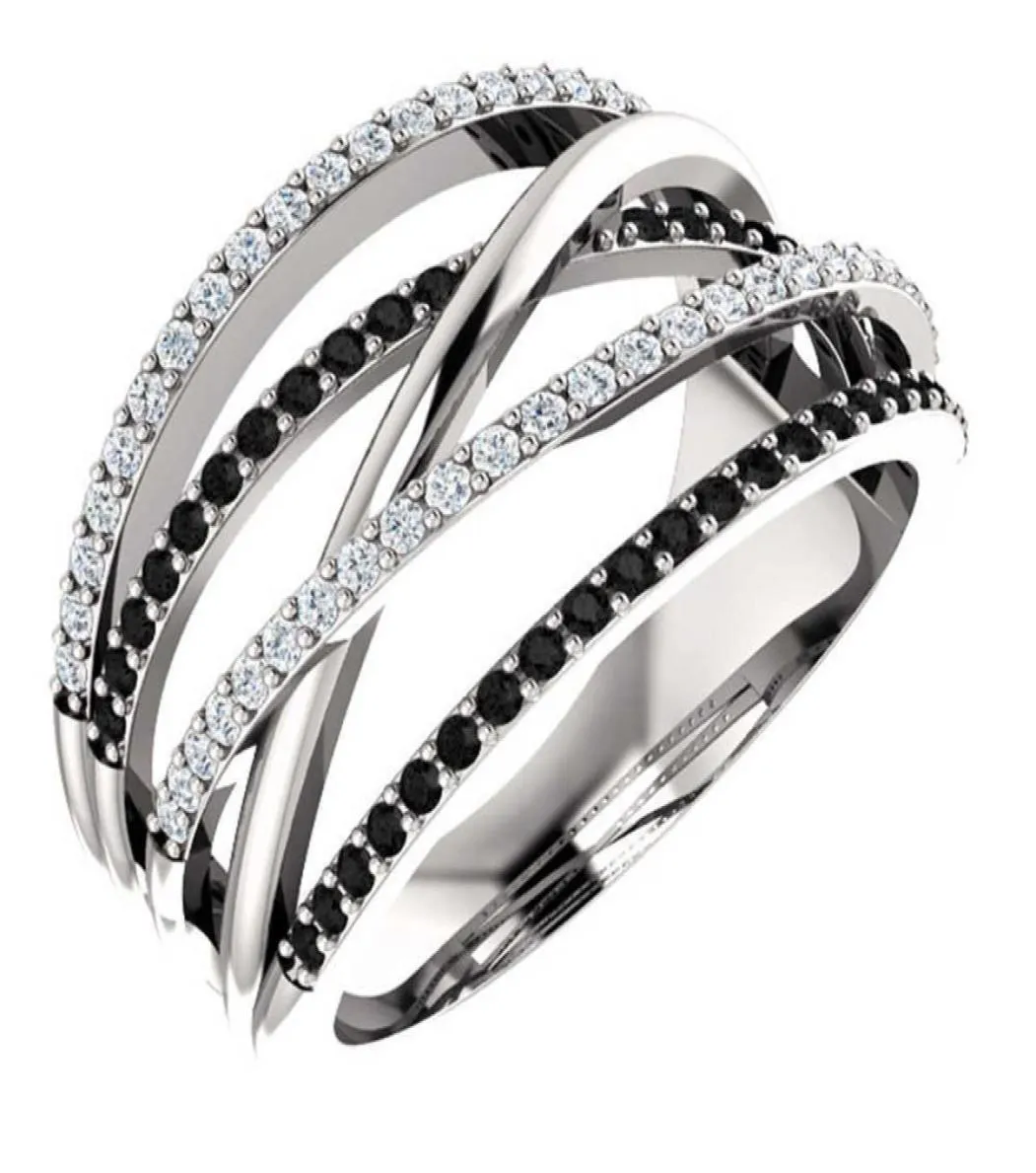 Huitan New Ethnic Style Women Finger Rings Blackwhite Stone Micro Paved Surpried Gifte