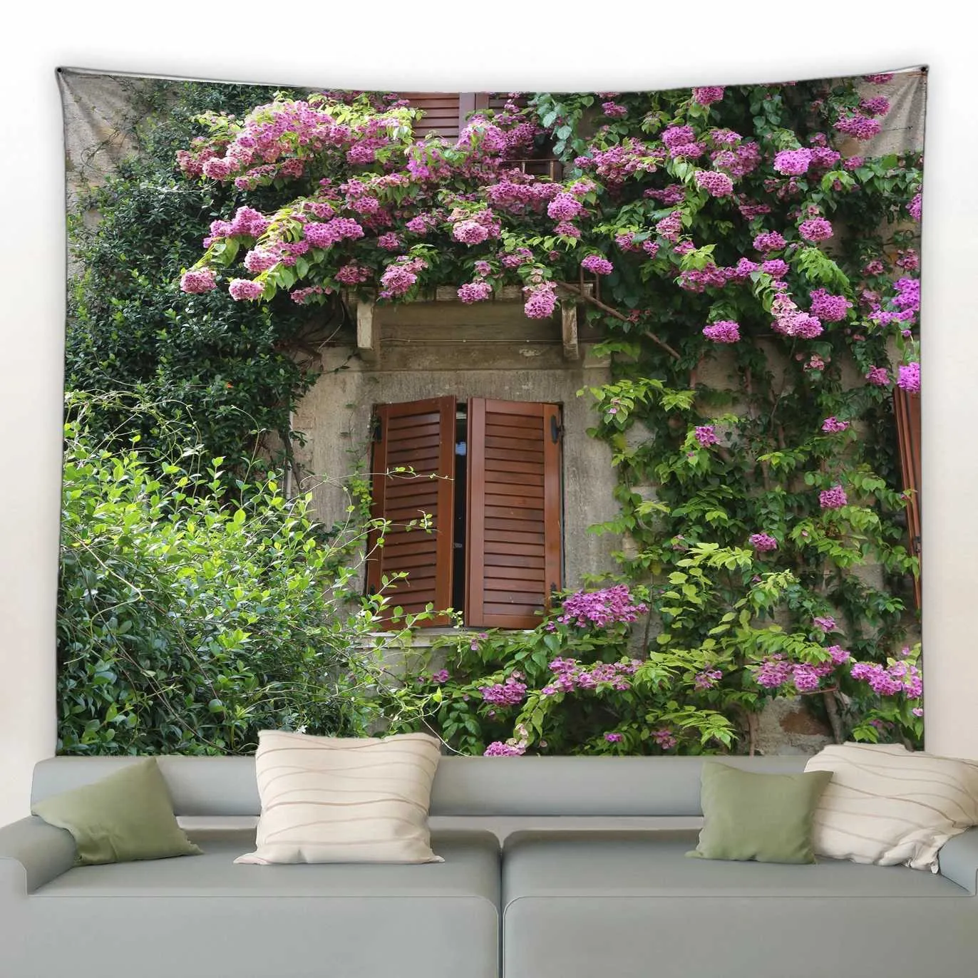3D Tapestries Garden Tapestry Park Landscape Flower Plant Spring Nature Scenery Wall Hanging Living Room Eesthetics Home Decoration R0411