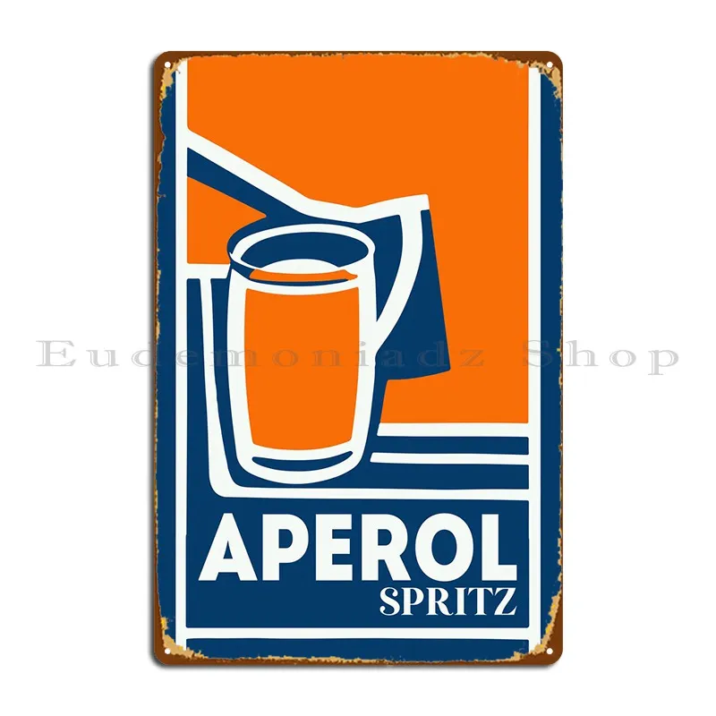 Plaque Rétro En Métal Motif Spritz Since 1920 Venise - 25x18 Cm, Avec Aimants Et Trous Pré-percés - Décoration Vintage