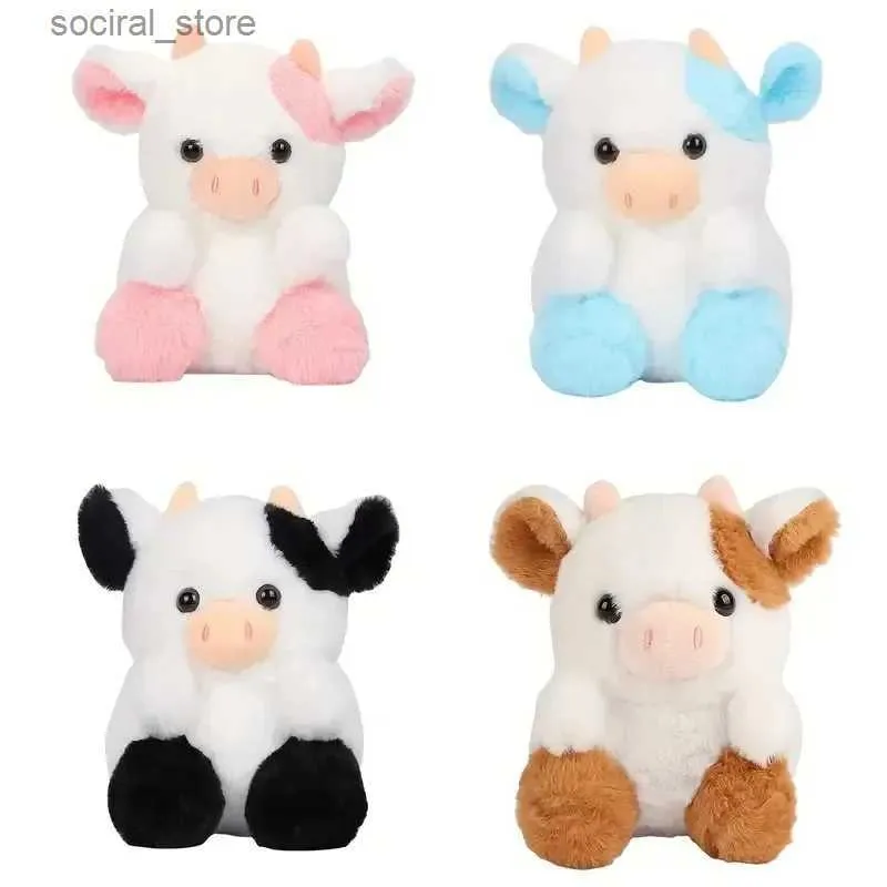 Stuffed Plush Animals Adorable 7.87in Colorful Strawberry Dairy Cow Plush Toy - Perfect Birthday Christmas Gift for Kids Room Decor! L411