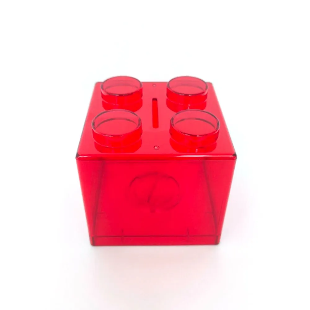 크리에이티브 머니 박스 빌딩 블록 저장 상자 투명 플라스틱 블록 동전 저장 케이스 케이스 선물 변경 상자 홈 장식