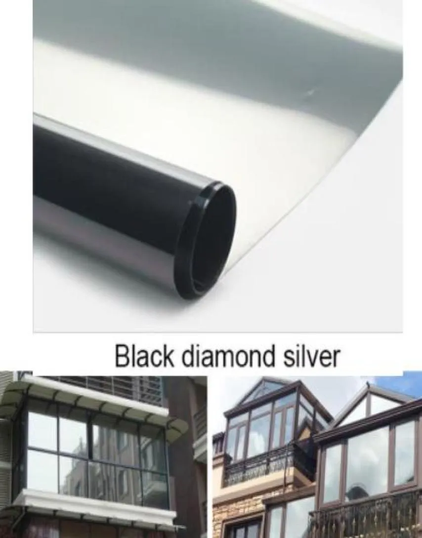 Film di finestra impermeabile in argento nero a un modo specchio isolamento in argento adesivi UV RITIE Privacy Windom Tint Films Home Decorati6015056
