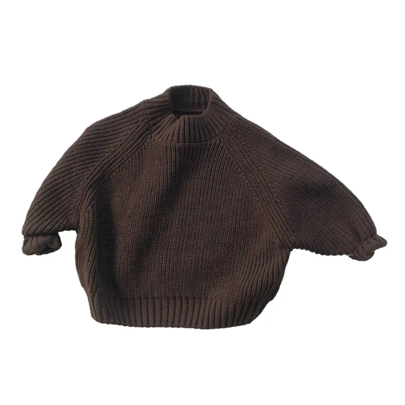 Baby Boy Solid Knit Sweater Infant Girl Long Sleeve Pullover Tops Soft Fall Winter Clothes Round Neck Sweatshirt BX0D