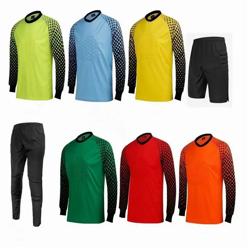 Pantalons pour enfants pour enfants, gardien de but de but uniforme de la protection uniforme éponge à manches longues, gardien de football gardien de but en maillot de football et pantalon