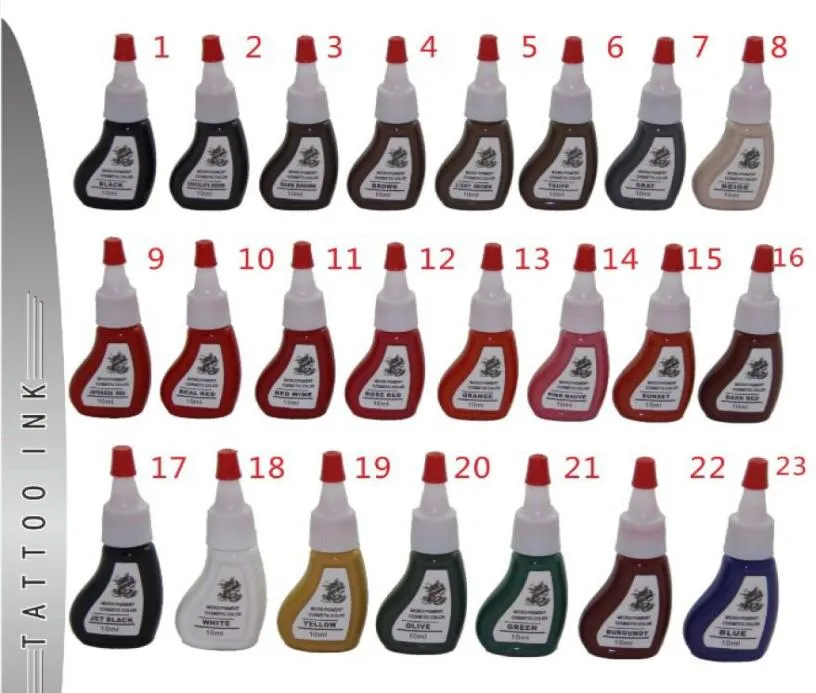 14Piecelot High quality Permanent Lip Tattoo Ink 10ML 10 Colors Eyebrow Makeup Tattoo Pigment 23 Colors Provided6838608
