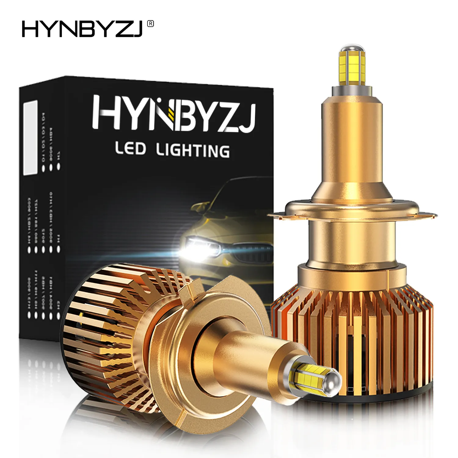 HYNBYZJ 25000LM H7 LED Headlight Bulbs HB3 9005 HB4 9006 H1 H8 H11 LED 6 Sides 100W 3D 360 Degree Auto Fog Lights Turbo Lamp