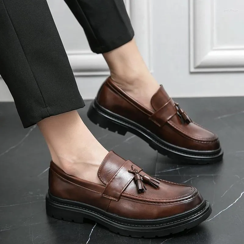 Casual Shoes Mens Soft Leather Formal Loafers Slip-On Handmade Business Dating Party Men Comfort Driving