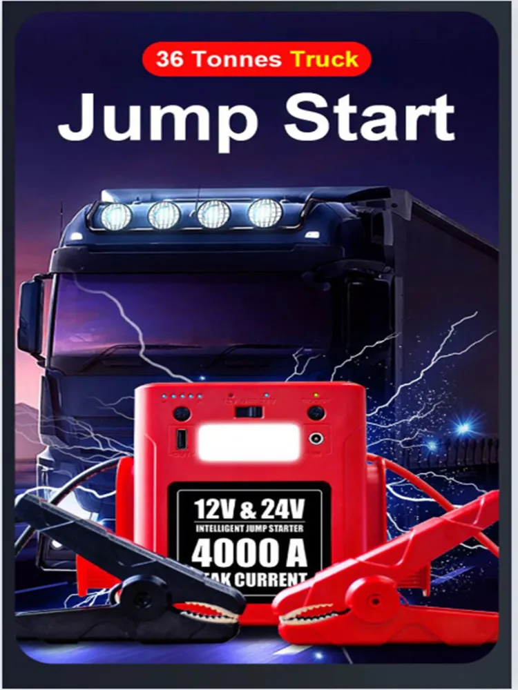 Power Force 56000mAh Car Jump Starter 12 V/24V Peakstrom 4000A Booster Jump Starter für schweren Dieselwagen
