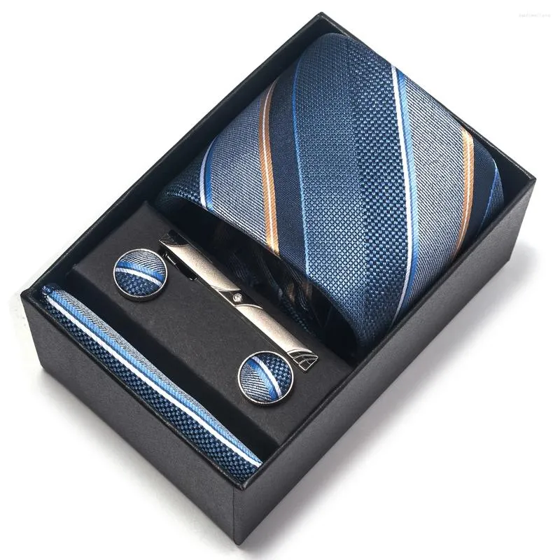 Bow Ties Holiday Gift Box Brand Tie Hakkerchief manchetknopset voor mannen stropdas pak accessoires bruiloft Gravatas