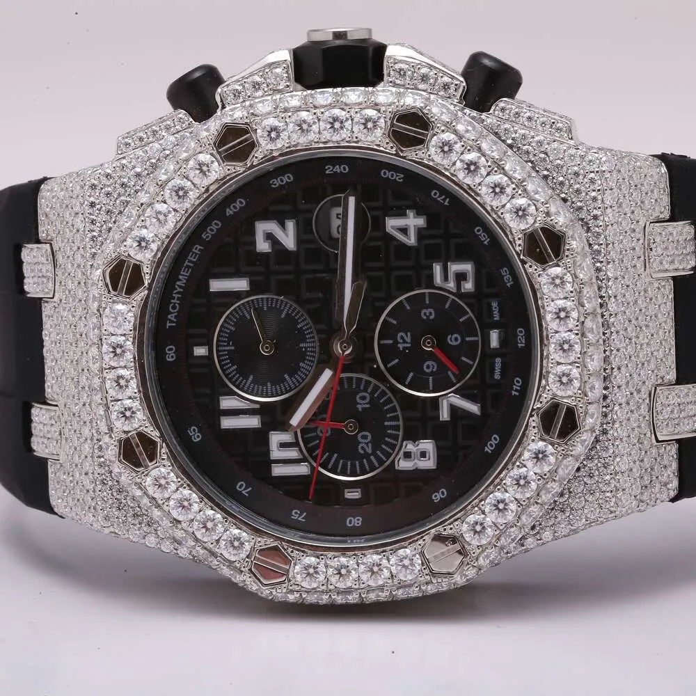 럭셔리 모습 완전히 시계를위한 아이스 아웃을위한 힙합 힙합 산업 고급 44347을위한 독특하고 비싼 모랑 다이아몬드 시계