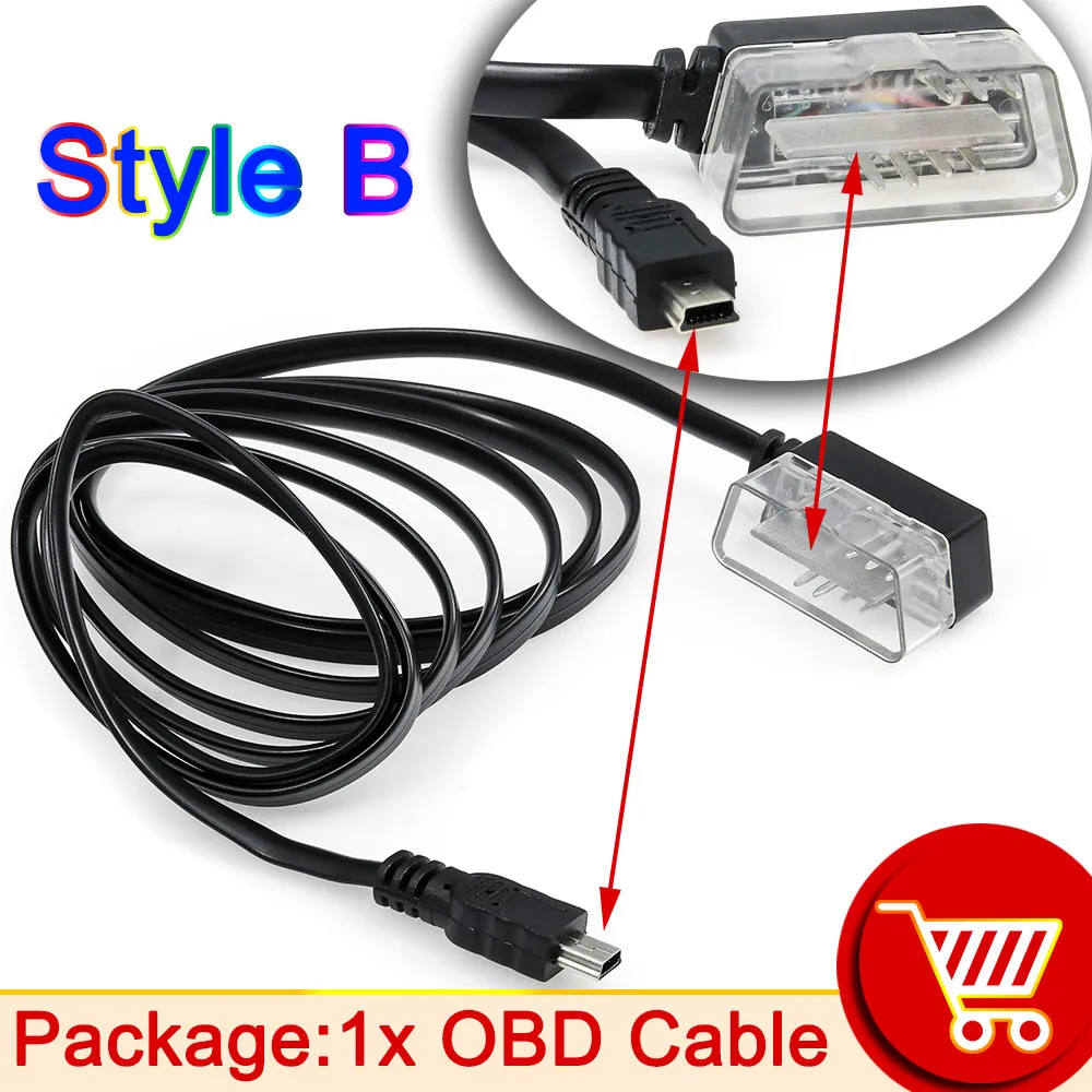 OBDII Mini USB Diagnostic Cable for HUD Head-Up Display Car Adaptor ...